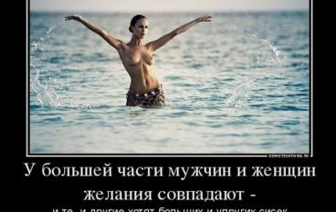 У большей части мужчин и женщин жеания совпадают